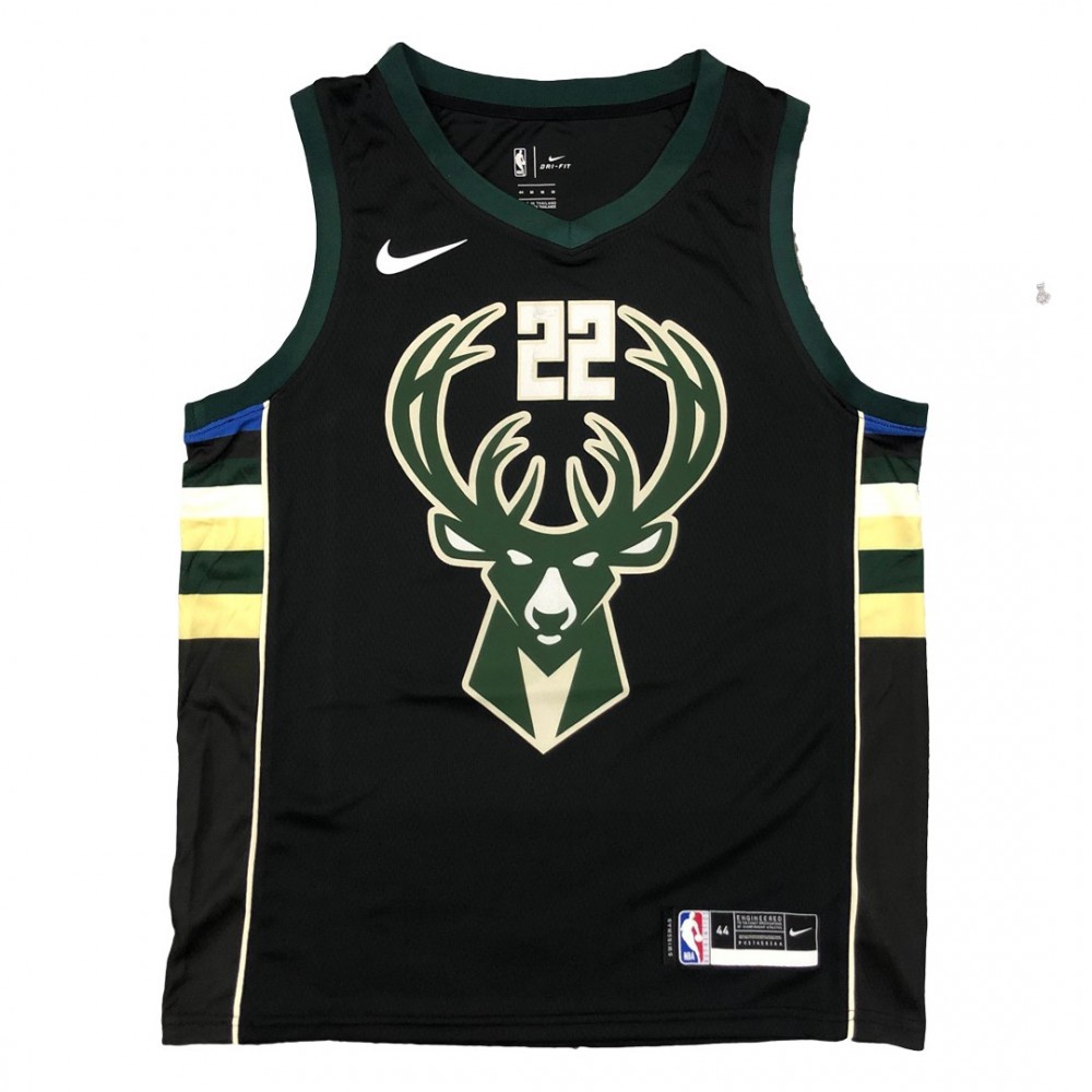 Men's Milwaukee Bucks Khris Middleton #22 Black Swingman Jersey - Statement Edition-Pro Kit Vault | Brand New 26/27 Sports Jerseys